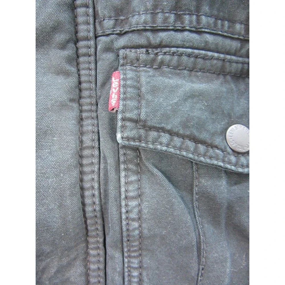Levi’s Denim Jean Jacket Men’s Small Black Sherpa Lined Trucker Retro Y2K